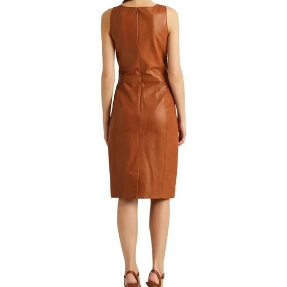 NWT: Lauren Real Leather Dress with Belt - Perfect for fall! - Picture 2 of 4